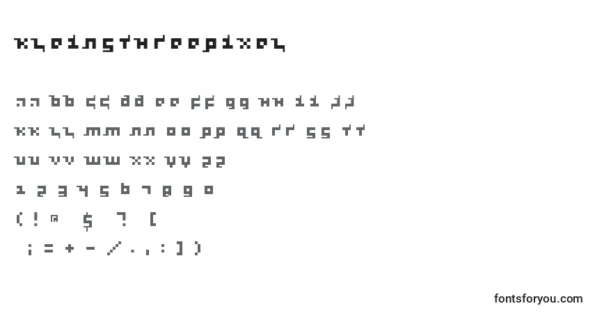 Czcionka Kleinsthreepixel – alfabet, cyfry, specjalne znaki