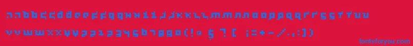 Kleinsthreepixel Font – Blue Fonts on Red Background