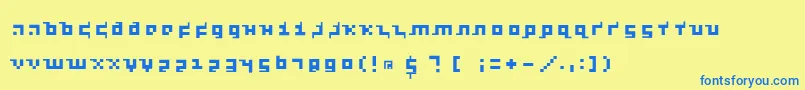 Kleinsthreepixel Font – Blue Fonts on Yellow Background