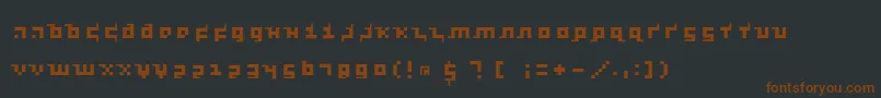 Шрифт Kleinsthreepixel – коричневые шрифты на чёрном фоне