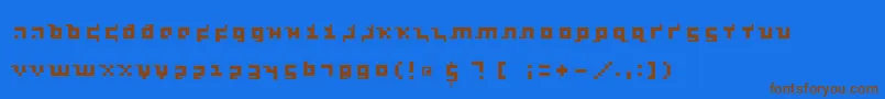 Kleinsthreepixel-fontti – ruskeat fontit sinisellä taustalla