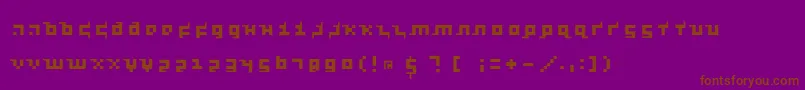 Fonte Kleinsthreepixel – fontes marrons em um fundo roxo