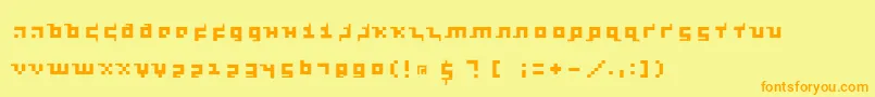 Kleinsthreepixel Font – Orange Fonts on Yellow Background