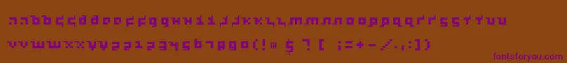 Fonte Kleinsthreepixel – fontes roxas em um fundo marrom