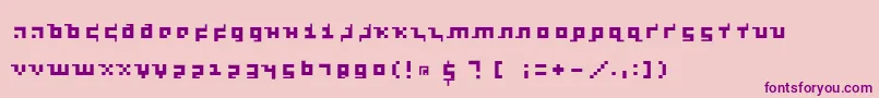 Police Kleinsthreepixel – polices violettes sur fond rose