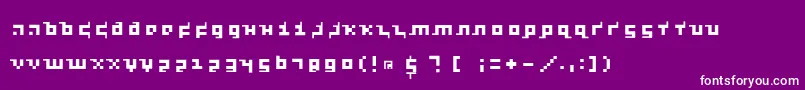 フォントKleinsthreepixel – 紫の背景に白い文字