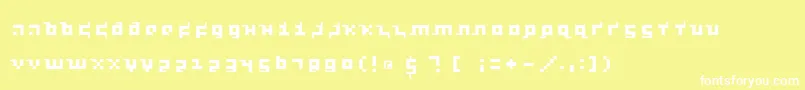 フォントKleinsthreepixel – 黄色い背景に白い文字