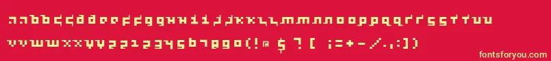 Kleinsthreepixel Font – Yellow Fonts on Red Background