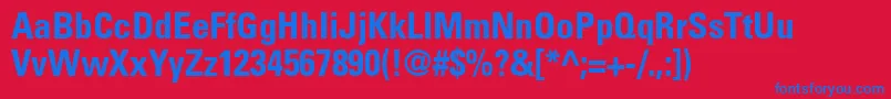 フォントNovaCondensedSsiBoldCondensed – 赤い背景に青い文字