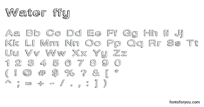 A fonte Water ffy – alfabeto, números, caracteres especiais