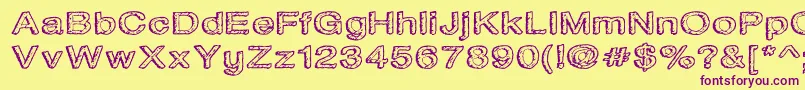 Weitere Informationen zur Water ffy-Schriftart Water ffy-Schriftart – Violette Schriften auf gelbem Hintergrund