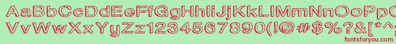 Water ffy Font – Red Fonts on Green Background