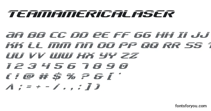 Teamamericalaser Font – alphabet, numbers, special characters