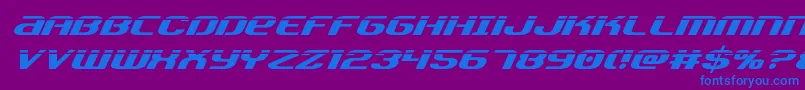 Teamamericalaser-fontti – siniset fontit violetilla taustalla