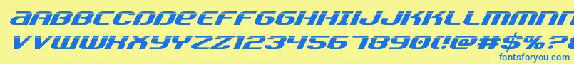 Шрифт Teamamericalaser – синие шрифты на жёлтом фоне
