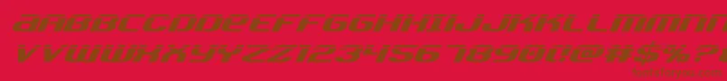 Teamamericalaser-Schriftart – Braune Schriften auf rotem Hintergrund