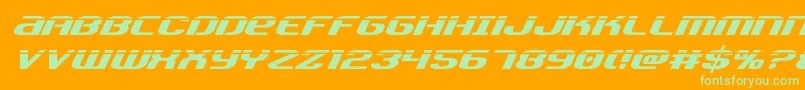 Teamamericalaser Font – Green Fonts on Orange Background