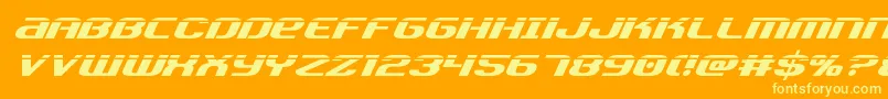 Teamamericalaser Font – Yellow Fonts on Orange Background