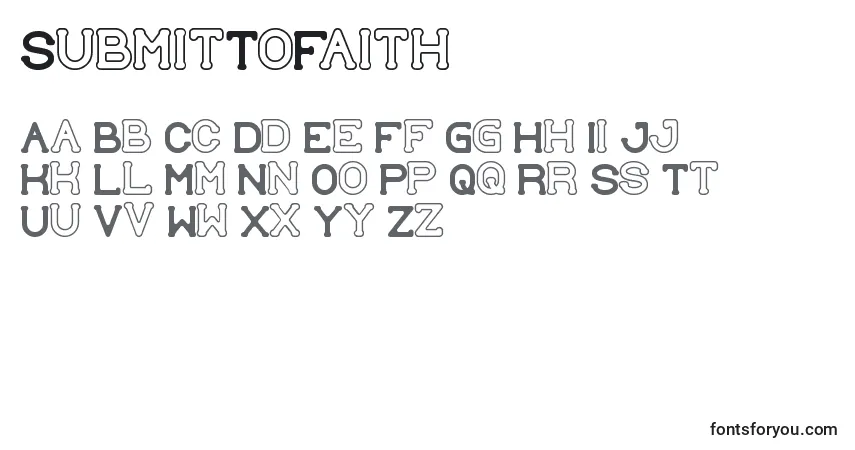 Schriftart SubmitToFaith – Alphabet, Zahlen, spezielle Symbole