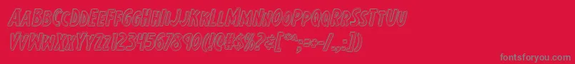 Earthsmightiestengraveital Font – Gray Fonts on Red Background