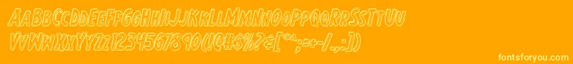 Earthsmightiestengraveital Font – Yellow Fonts on Orange Background