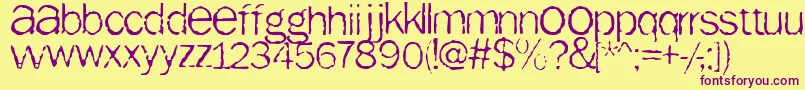 Tainted Font – Purple Fonts on Yellow Background