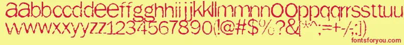 Tainted Font – Red Fonts on Yellow Background