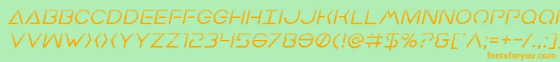Earthorbiterhalfital Font – Orange Fonts on Green Background
