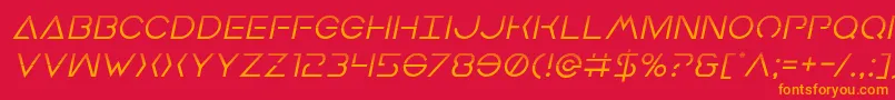 Earthorbiterhalfital Font – Orange Fonts on Red Background