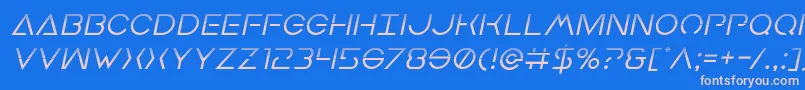 Czcionka Earthorbiterhalfital – różowe czcionki na niebieskim tle