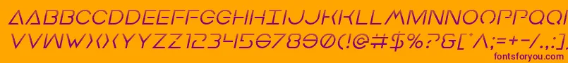 Earthorbiterhalfital Font – Purple Fonts on Orange Background