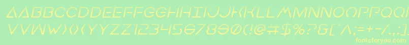 Earthorbiterhalfital Font – Yellow Fonts on Green Background