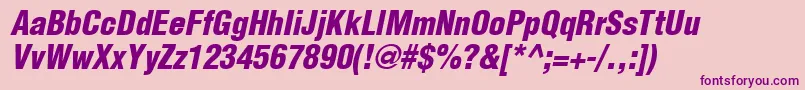 HelveticaLtCondensedBlackOblique Font – Purple Fonts on Pink Background