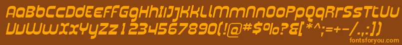 PlasmaticaExtItalic Font – Orange Fonts on Brown Background