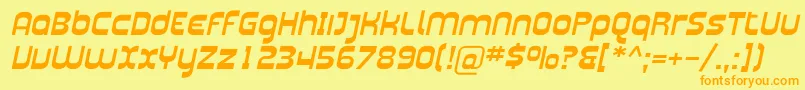 PlasmaticaExtItalic Font – Orange Fonts on Yellow Background