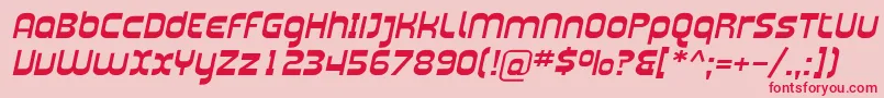 PlasmaticaExtItalic Font – Red Fonts on Pink Background