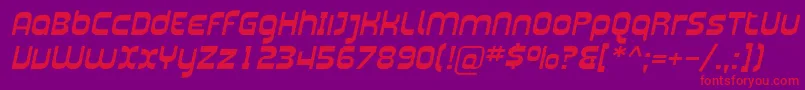 PlasmaticaExtItalic Font – Red Fonts on Purple Background