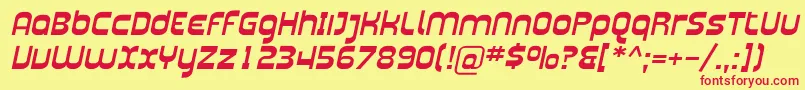 PlasmaticaExtItalic Font – Red Fonts on Yellow Background