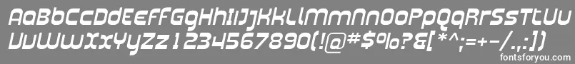 フォントPlasmaticaExtItalic – 灰色の背景に白い文字