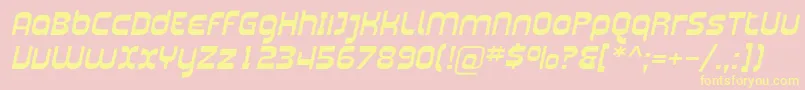 PlasmaticaExtItalic Font – Yellow Fonts on Pink Background