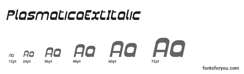 Größen der Schriftart PlasmaticaExtItalic