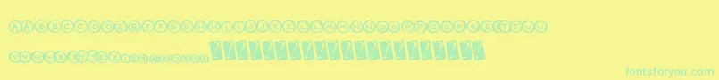 フォントCirclecaps – 黄色い背景に緑の文字