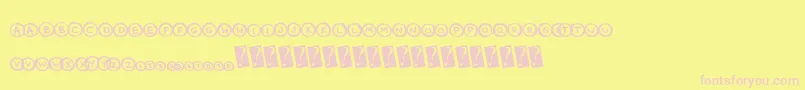 フォントCirclecaps – ピンクのフォント、黄色の背景