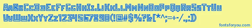 フォントStenberginlineitcTt – 青い文字が黄色の背景にあります。