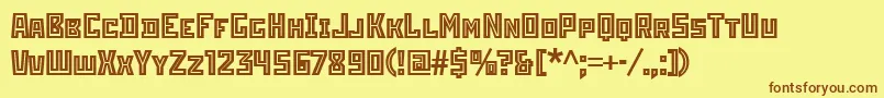 StenberginlineitcTt Font – Brown Fonts on Yellow Background