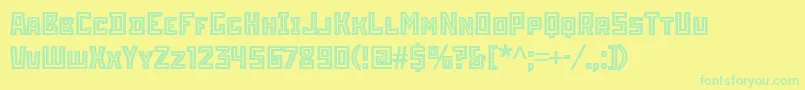 StenberginlineitcTt Font – Green Fonts on Yellow Background