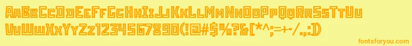 StenberginlineitcTt Font – Orange Fonts on Yellow Background