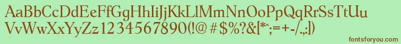 HobokenserialLightRegular Font – Brown Fonts on Green Background