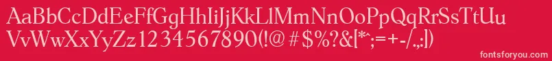 HobokenserialLightRegular Font – Pink Fonts on Red Background