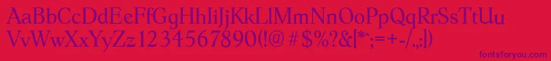 HobokenserialLightRegular Font – Purple Fonts on Red Background